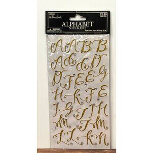 The Paper Studio Gold Glitter Alphabet Stickers W Diamond Accents 1357953